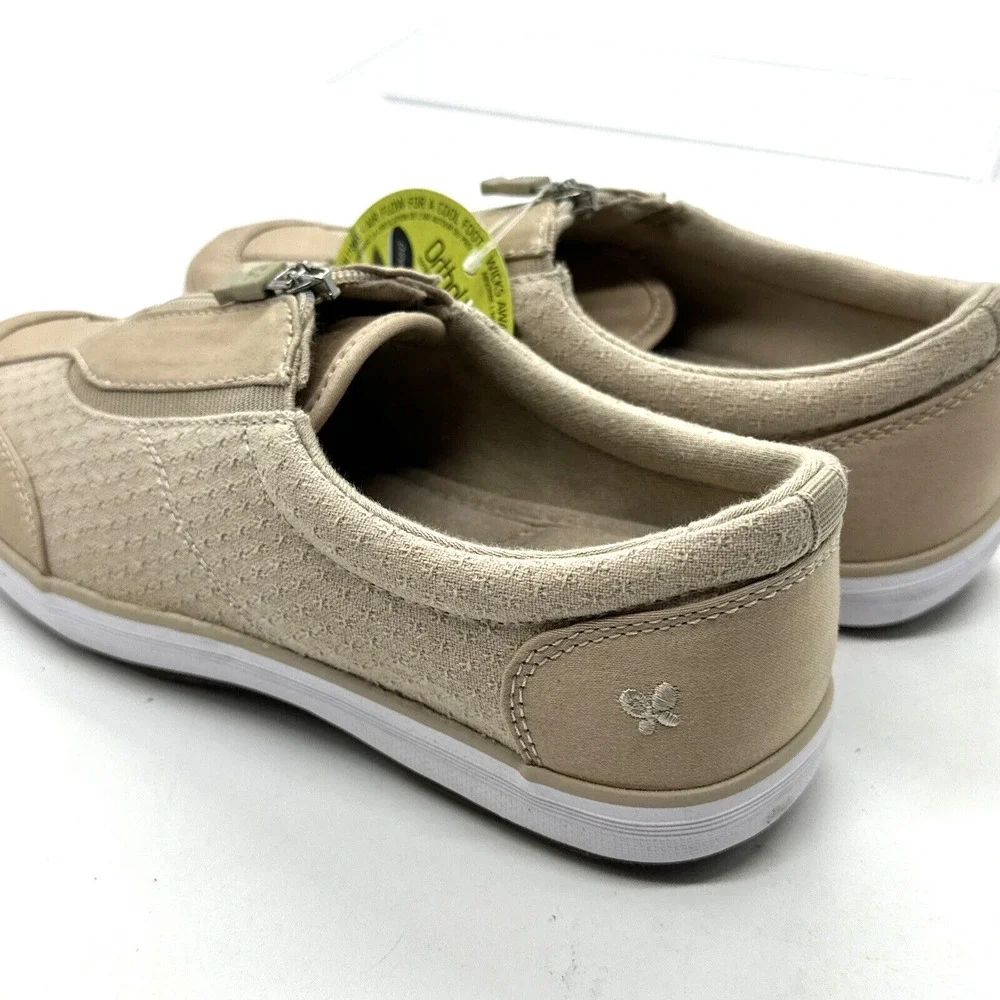 Grasshoppers Women's Size US 6 W - Ortholite Beige Zip Comfort Shoes EF52810